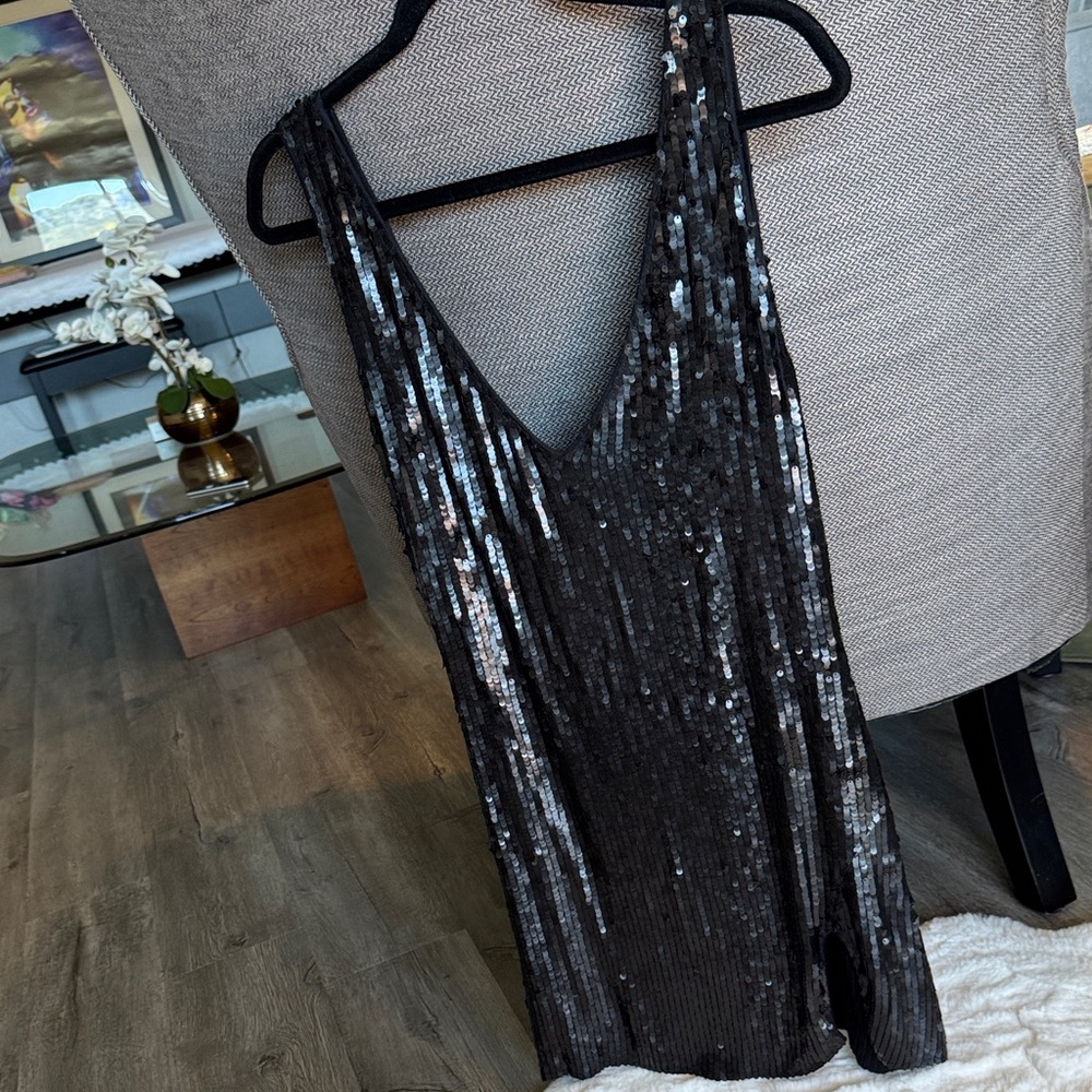 CLEARANCE - ✨ Free People Intimately Black Sequin Mini Dress – Size S ✨